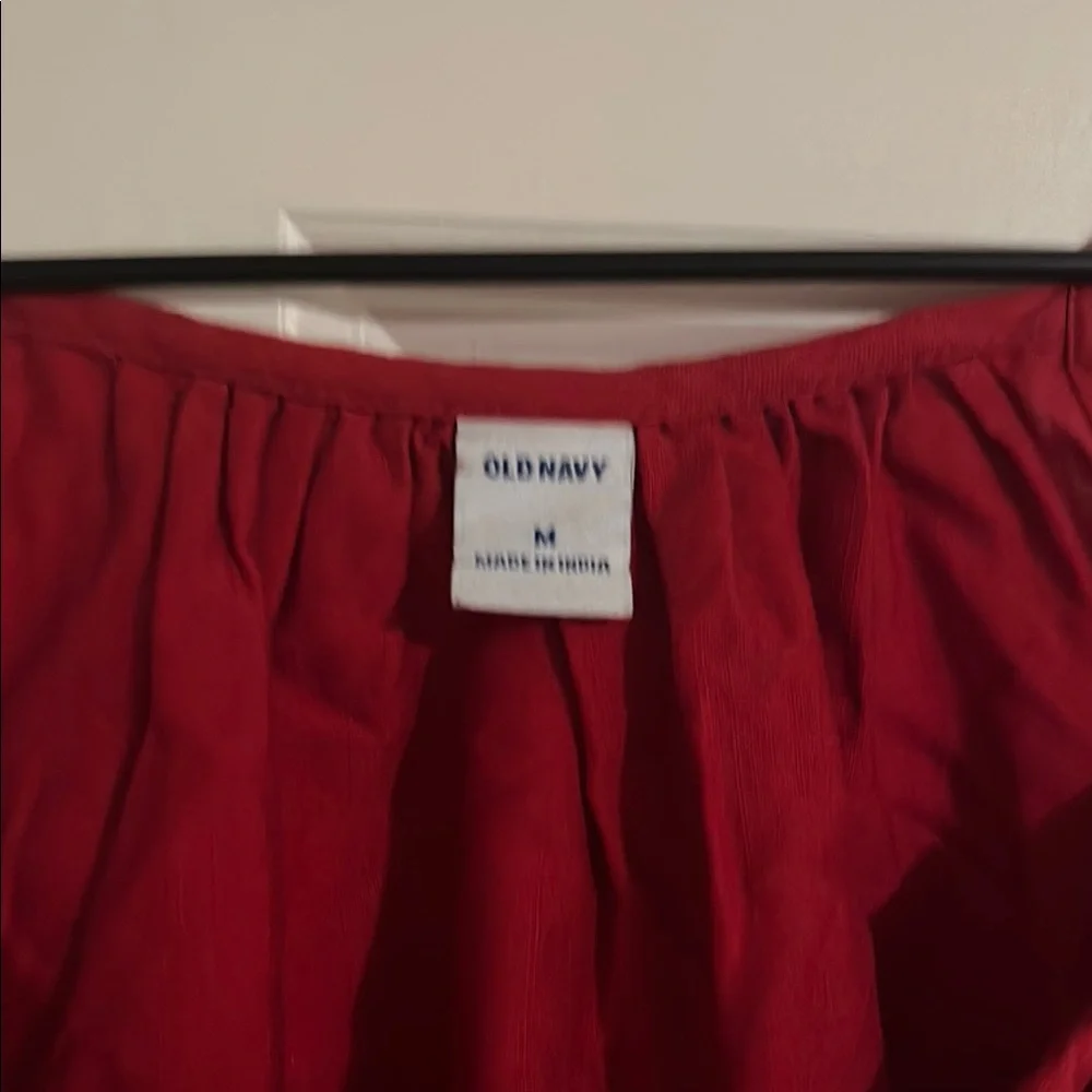 Old Navy Red Tank Top with White Embroidery - Picture 2 of 4